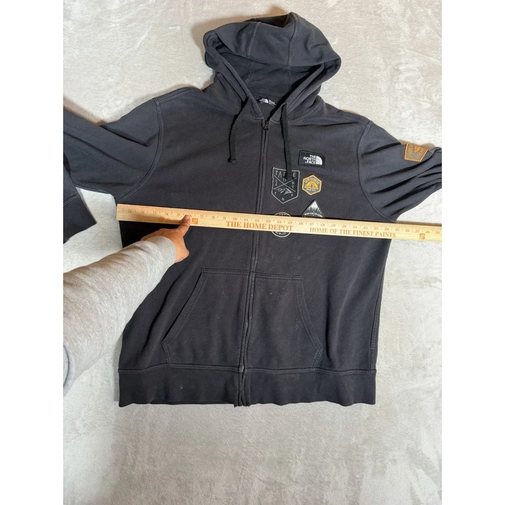 The North Face Mens XL Black Full Zip Hoodie Expedition Patch Graphic